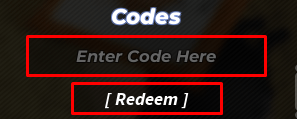 Mine enter codes box and redeem code button
