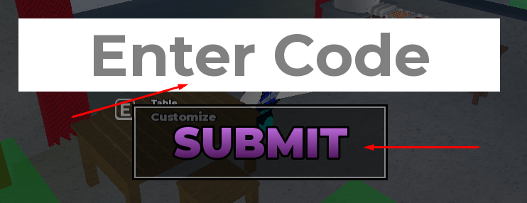 Enter Code box and SUBMIT button to redeem codes in Karinderya!