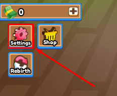 Raft Tycoon settings button