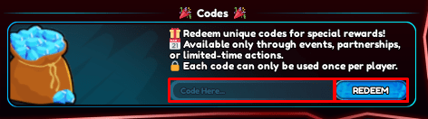 Anime Shadow 2 enter codes box and redeem button