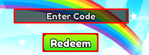 Pickaxe Simulator enter codes box and redeem button