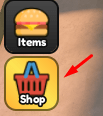 The Shop button in Disaster Island Survival