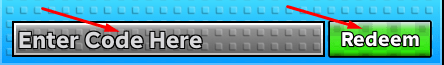Enter Code Here box and Redeem button to redeem codes in Stop the Brainrot