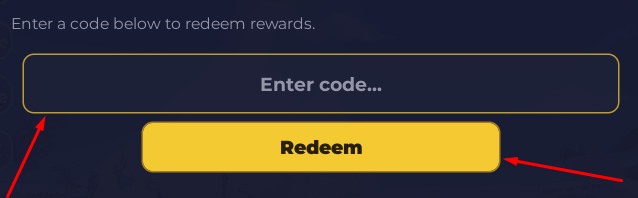 The Enter code... box and Redeem button in Lucky Box Free UGC