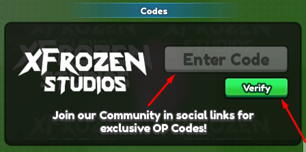 The Enter Code box and Verify button in Race for Eggs