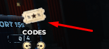Codes icon that reveals the code redemption interface