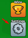 The Settings button in Escape The Evil Clown