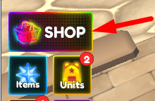 The Shop button in Anime Tower Defense