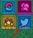 The "Codes" button in Untitled Jumping Game