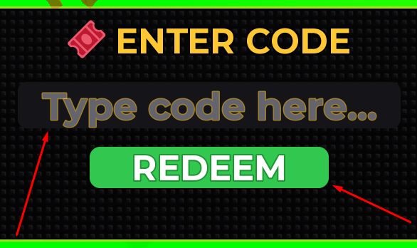 The Type code here... box and REDEEM button in Spin a duel monster