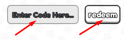 Enter Code Here box and redeem button to redeem codes in Capybara Training