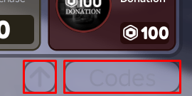 A Niche Barista Game enter codes box and up arrow icon