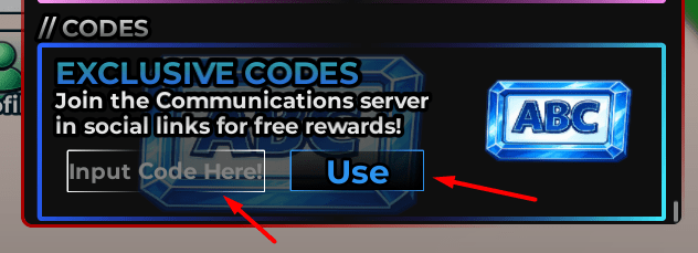 The Input Code Here! box and Use button in Immortality Incremental