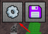 The settings button in Retro Miners