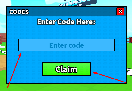 The Enter code box and Claim button in Race a Car