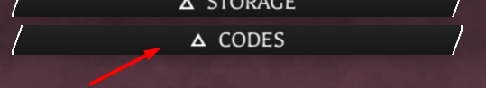 The CODES button in The Lost Adventures