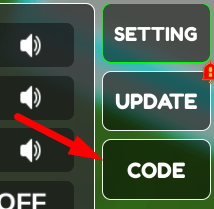 The Code button in Dungeon Tower AFK