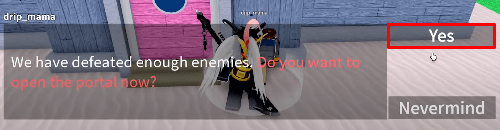 Blox Fruits drip_mama yes button