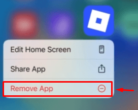 The Uninstall App button on iOS
