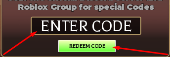 The ENTER CODE box and REDEEM CODE button in Keep the Door Locked