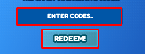 Obby For Free UGC Items enter codes box and redeem button