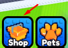 The Shop button in Ride a Brainrot