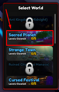 Anime Adventures Sacred Planet world option