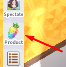 The Product button in Uma Racing