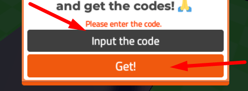 The code redeeming interface in Sandbox Tycoon