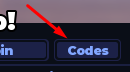 The Codes button in Anime Dungeon Fighters