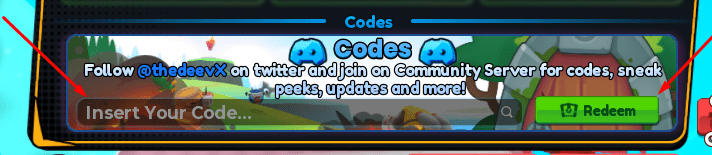 The Insert Your Code... box and Redeem button in Build a Reactor