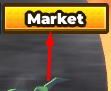 The market button on Anime Waifu Card Collection that lets you teleport to the market