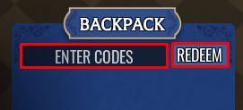 Genovia High enter codes box and redeem button