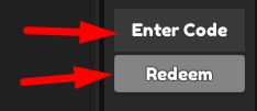 The code redeeming interface in Kermit's MM2