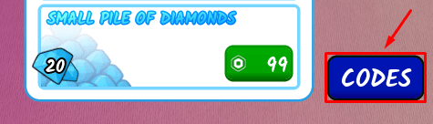 99 Nights in the Forest codes button