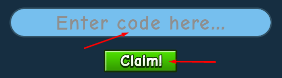 Enter code here box and Claim! button to redeem codes in Panaderya!