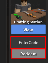 MM2 but you're ADMIN enter codes box and redeem button