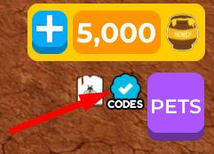 The Codes button in Super Treehouse Tycoon 2