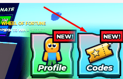Codes button in Anime Ball Duels