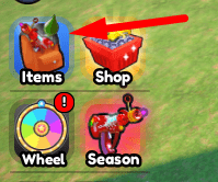 The Items button in Hide or Die