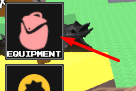 Equipment icon that reveals the code redemption interface