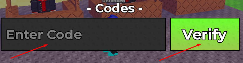 Enter Code box and Verify button to redeem codes in Roll a Sorcerer