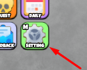 The SETTING button in Titan Wars: Tower Defense