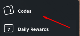 Codes button in Rarest Answer Wins!
