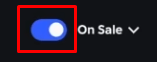 The "On Sale" option in Roblox's Creator Dashboard