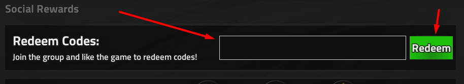 The blank box beside Redeem Codes: and the Redeem button in Ascend