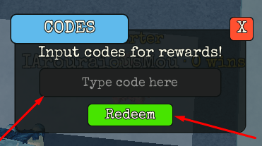 The Type code here box and Redeem button in Where Did I Park?