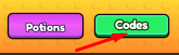 Codes button in Dumpling Stars