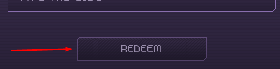 The REDEEM button in Nebulous