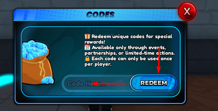 Anime Advance enter codes box and redeem button